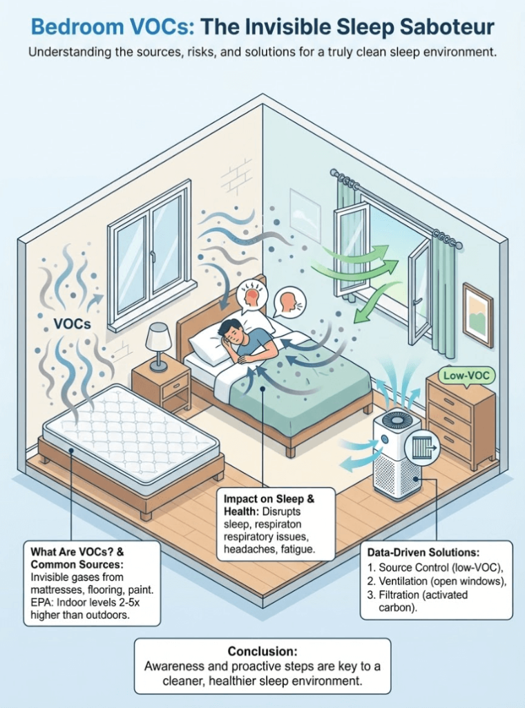 How VOC Levels in Your Bedroom May Be Affecting Your Sleep Quality 2 Infographic of How VOC Levels in Your Bedroom May Be Affecting Your Sleep Quality