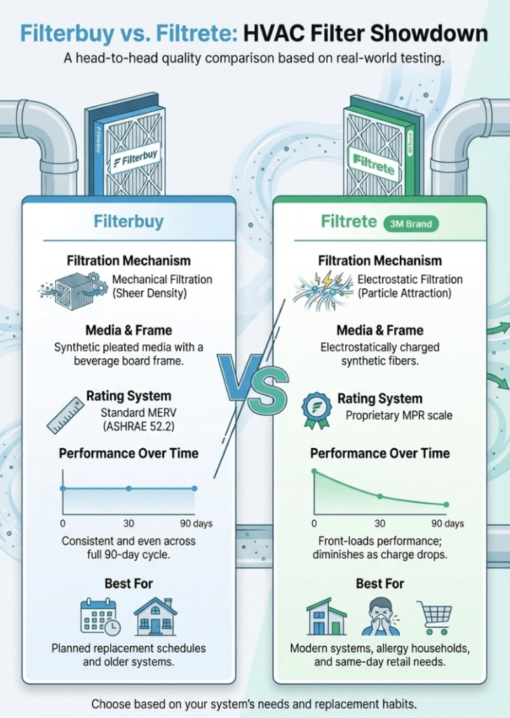 What's the Difference Between Filterbuy vs Filtrete HVAC and Furnace Air Filters? Head-to-Head Quality Comparison 2 Infographic of What's the Difference Between Filterbuy vs Filtrete HVAC and Furnace Air Filters? Head-to-Head Quality Comparison